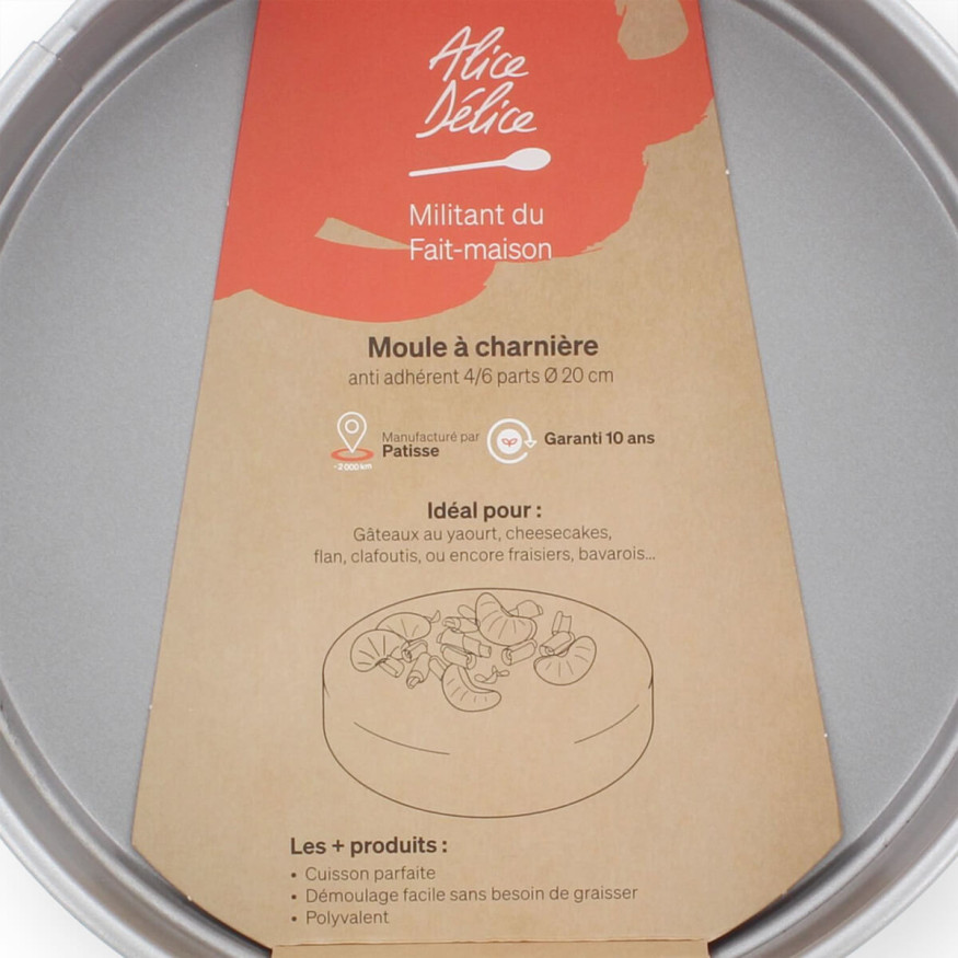 Moule à charnière en métal anti adhérent 4/6 parts 20 cm - Alice Délice
