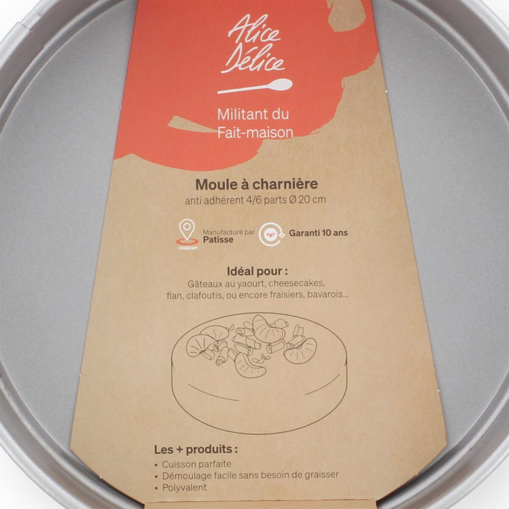 Moule à charnière en métal anti adhérent 4/6 parts 20 cm - Alice Délice
