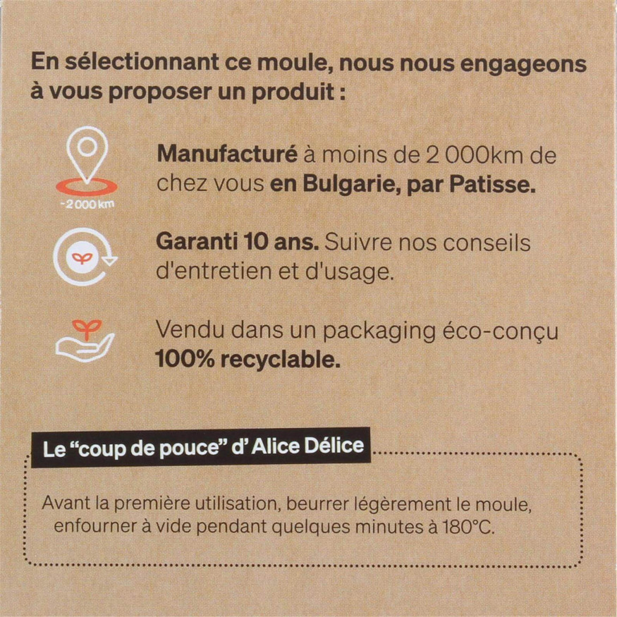 Moule à charnière en métal anti adhérent 8/10 parts 26 cm - Alice Délice