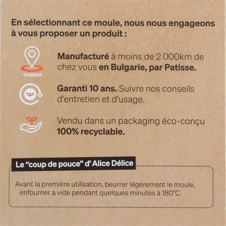 Moule à charnière en métal anti adhérent 8/10 parts 26 cm - Alice Délice