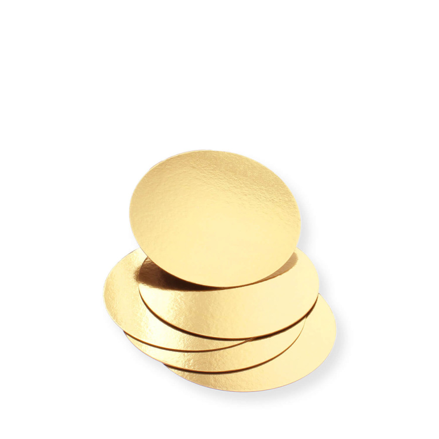 5 supports à gâteaux ronds dorés 18 cm