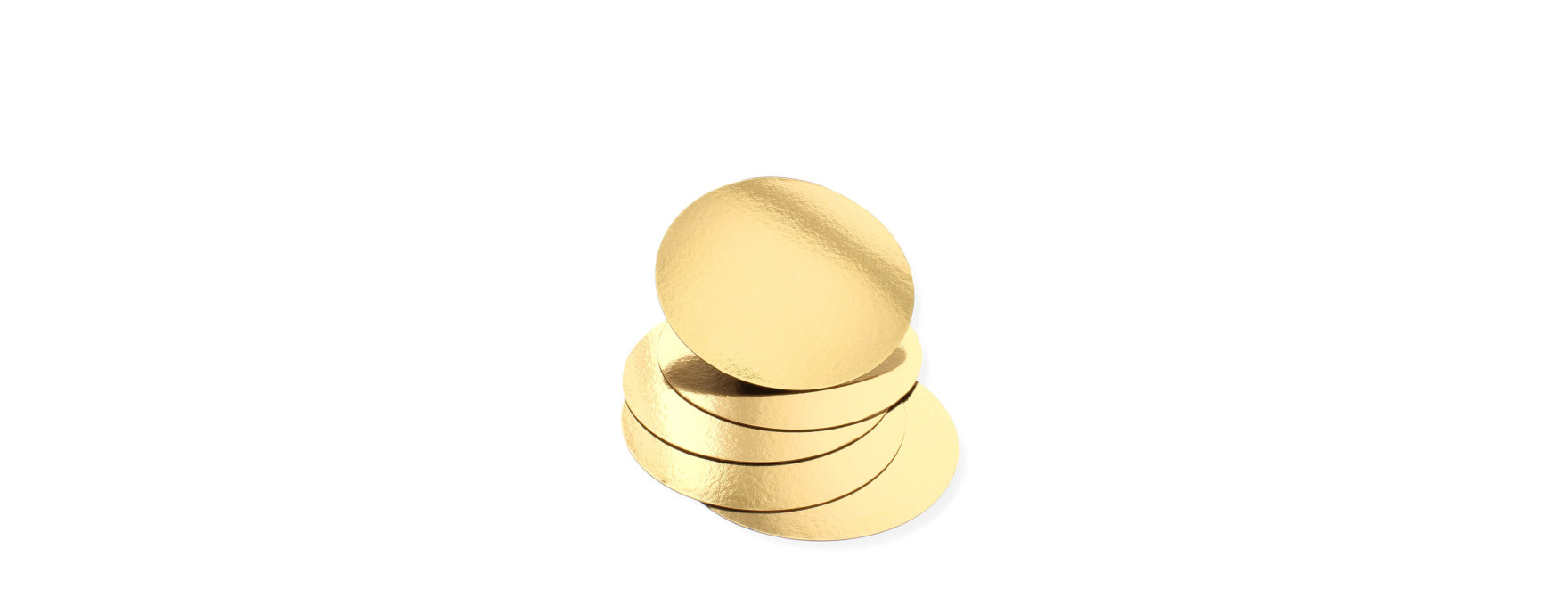 5 supports à gâteaux ronds dorés 20 cm