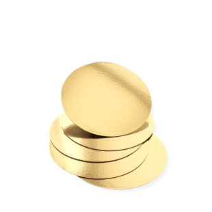 5 supports à gâteaux ronds dorés 20 cm