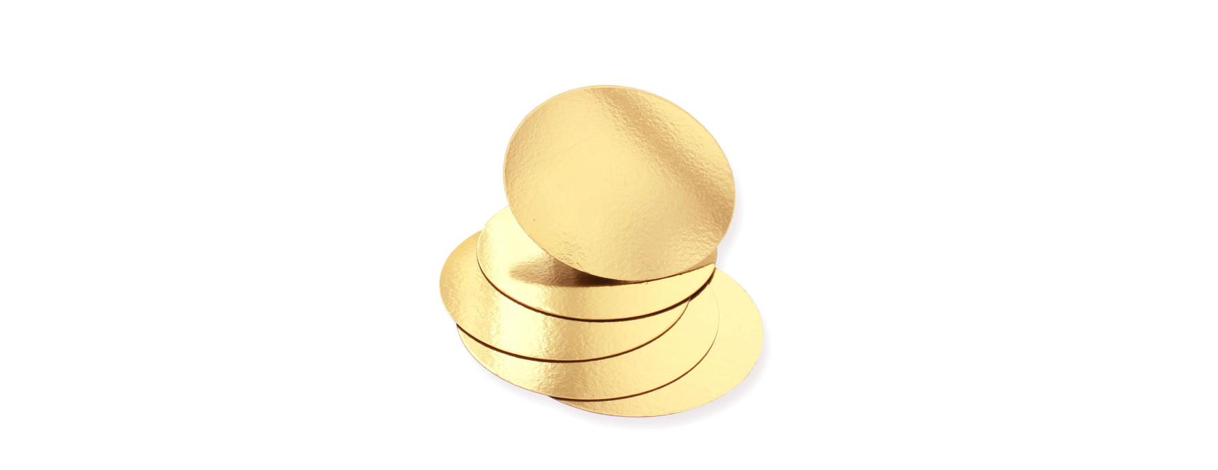 5 supports à gâteaux ronds dorés 24 cm