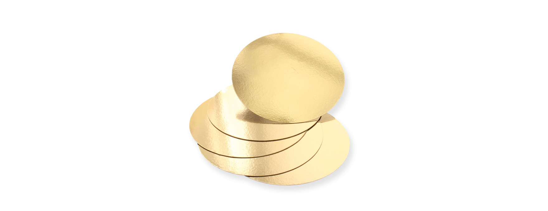 5 supports à gâteaux ronds dorés 26 cm