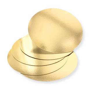 5 supports à gâteaux ronds dorés 28 cm