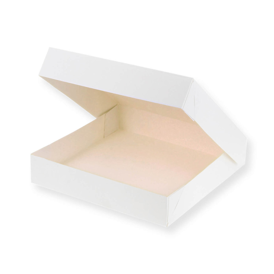Boîte à gâteaux blanche 26 x 26 x 5 cm