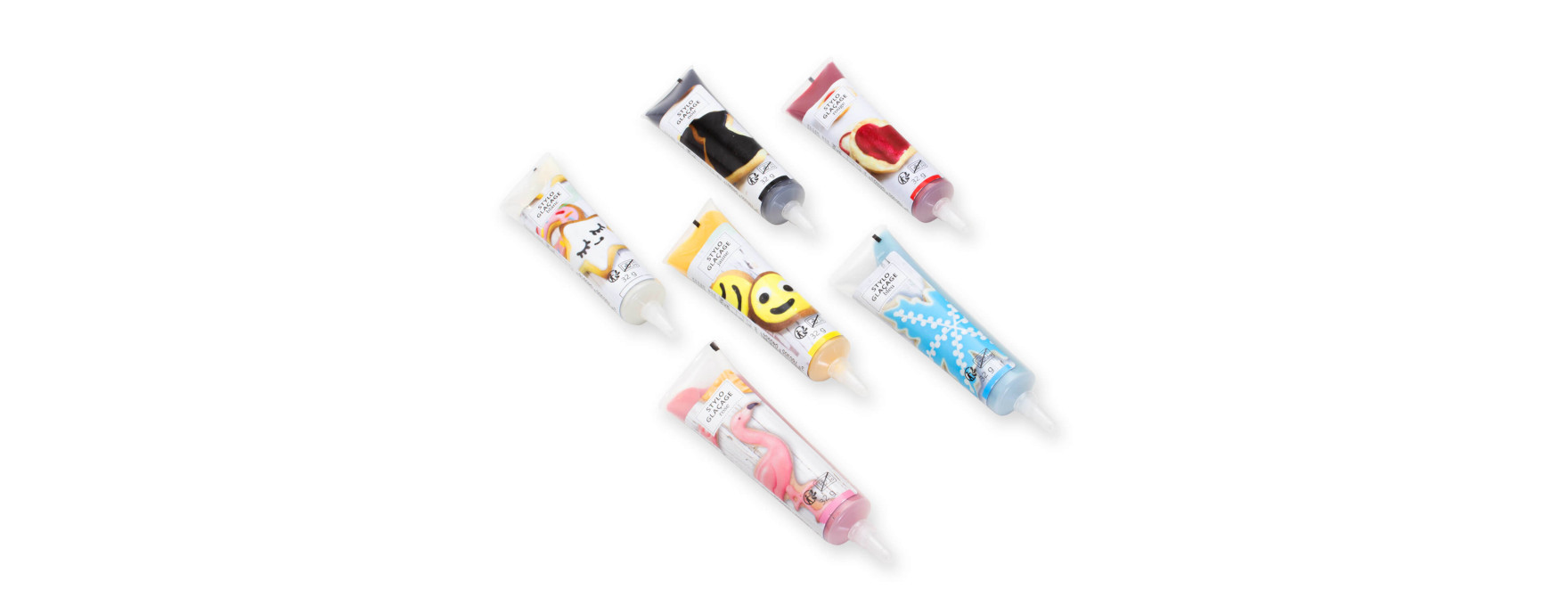 Lot de 6 stylos de glaçage pour décorer les biscuits