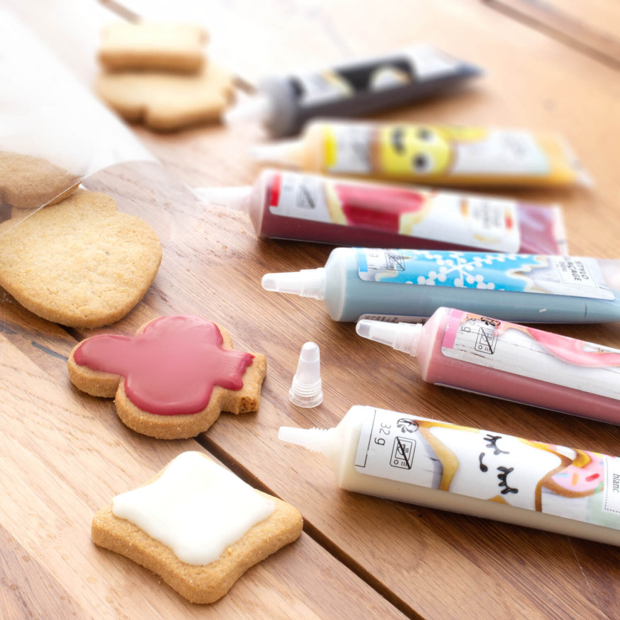 Lot de 6 stylos de glaçage pour décorer les biscuits
