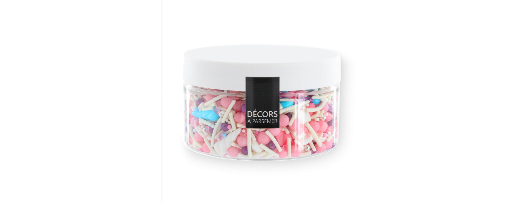 Décor à parsemer : mélange sprinkles Licorne bleu, rose et blanc