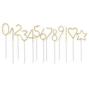 Bougie scintillante dorée : chiffre 0 - Wondercandle