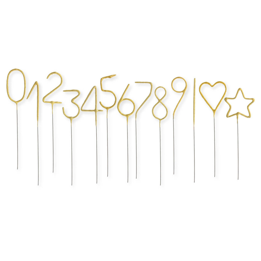 Bougie scintillante dorée : chiffre 1 - Wondercandle