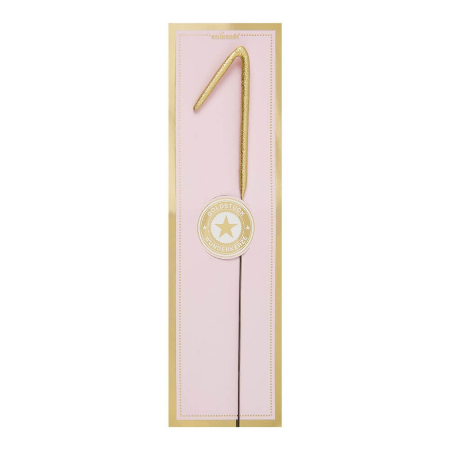 Bougie scintillante dorée : chiffre 1 - Wondercandle