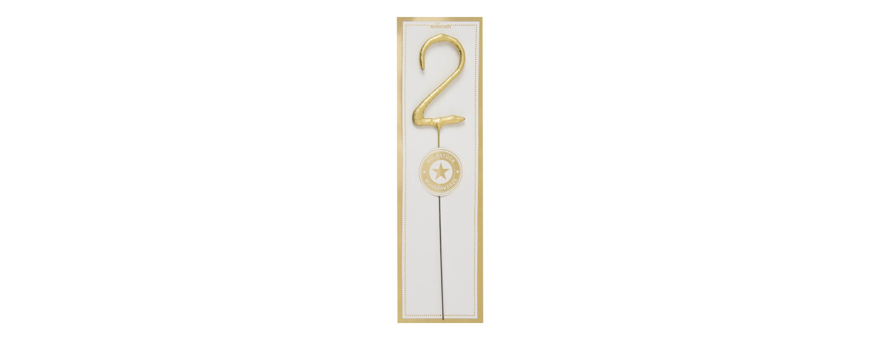 Bougie scintillante dorée : chiffre 2 - Wondercandle