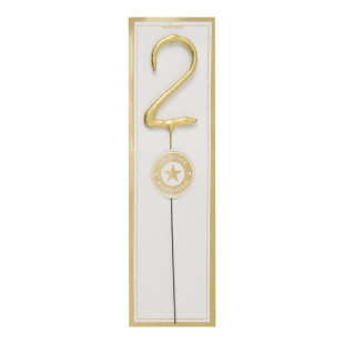 Bougie scintillante dorée : chiffre 2 - Wondercandle