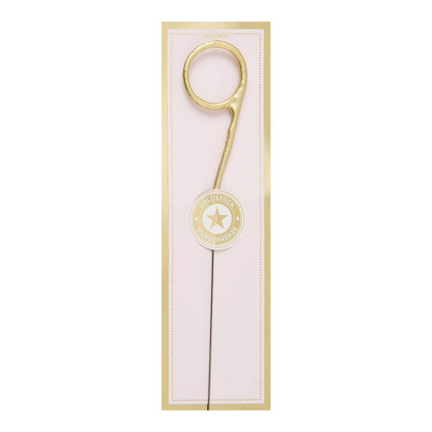 Bougie scintillante dorée : chiffre 9 - Wondercandle