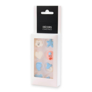 Plaque de décors comestibles : 8 décors thème naissance et baby shower