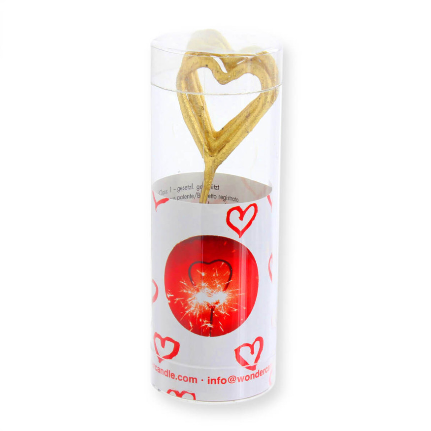 Bougie scintillante dorée : 4 mini bougies coeur - Wondercan