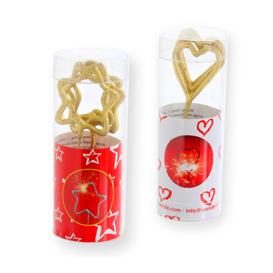 Bougie scintillante dorée : 4 mini bougies coeur - Wondercan