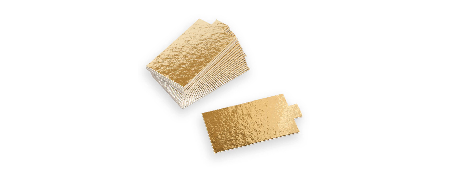 20 mini supports à gâteaux rectangulaires dorés 9 x 5,5 cm