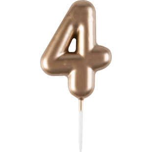 Mini bougie dorée 4 hauteur 4,5 cm