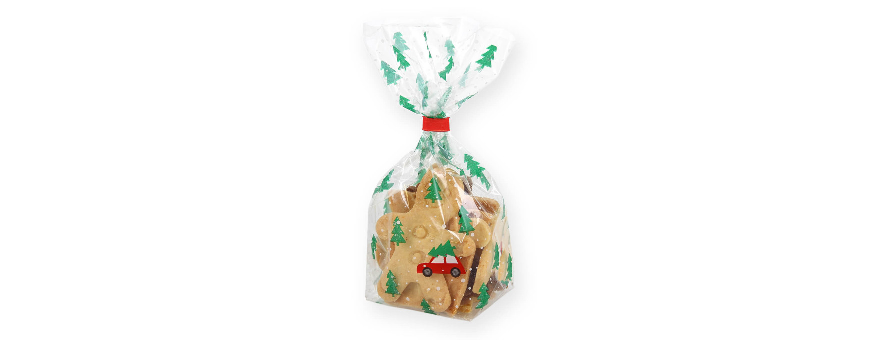 10 sachets confiseur avec clips Sapins de Noël 11.5 x 19 cm