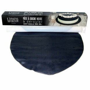 Rouleau de pâte à sucre étalée noir 36 cm 430 gr - Patisdeco