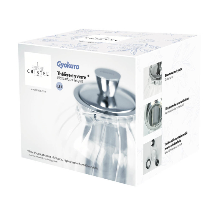 Théière transparente en verre et inox Gyokuro 1.20 l - Crist