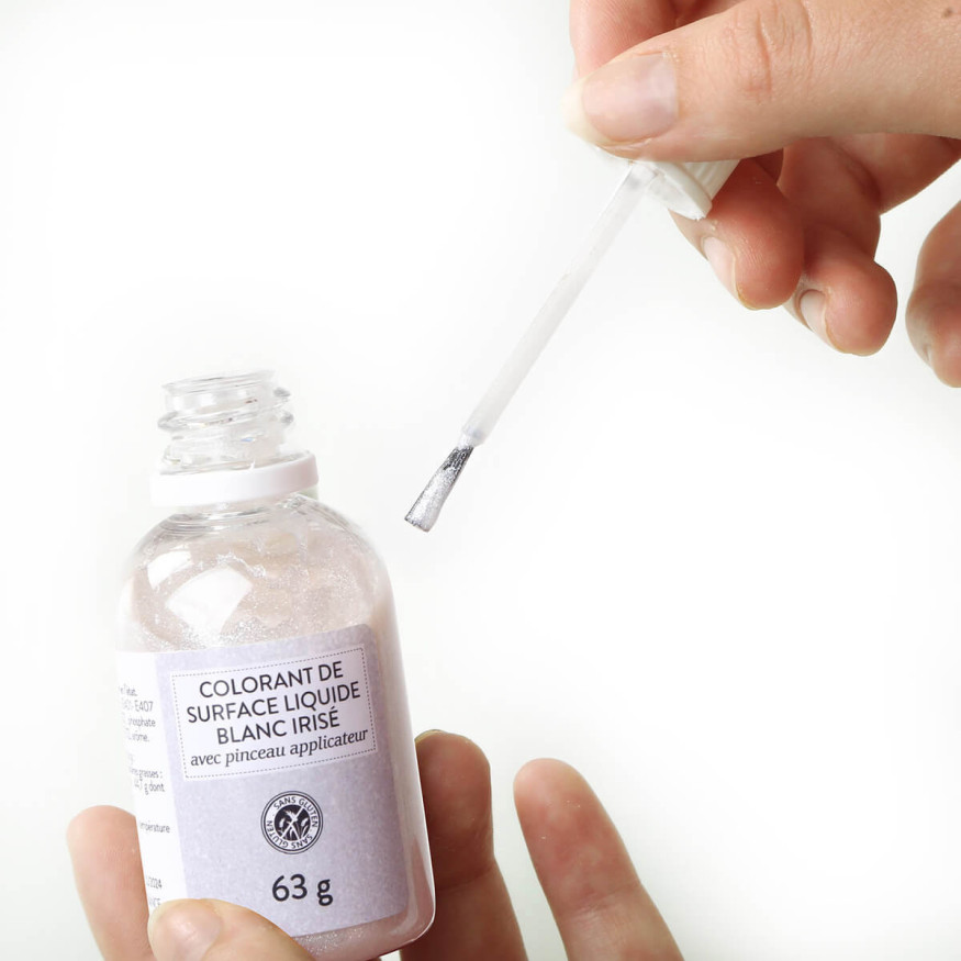 Colorant alimentaire de surface liquide avec pinceau applica