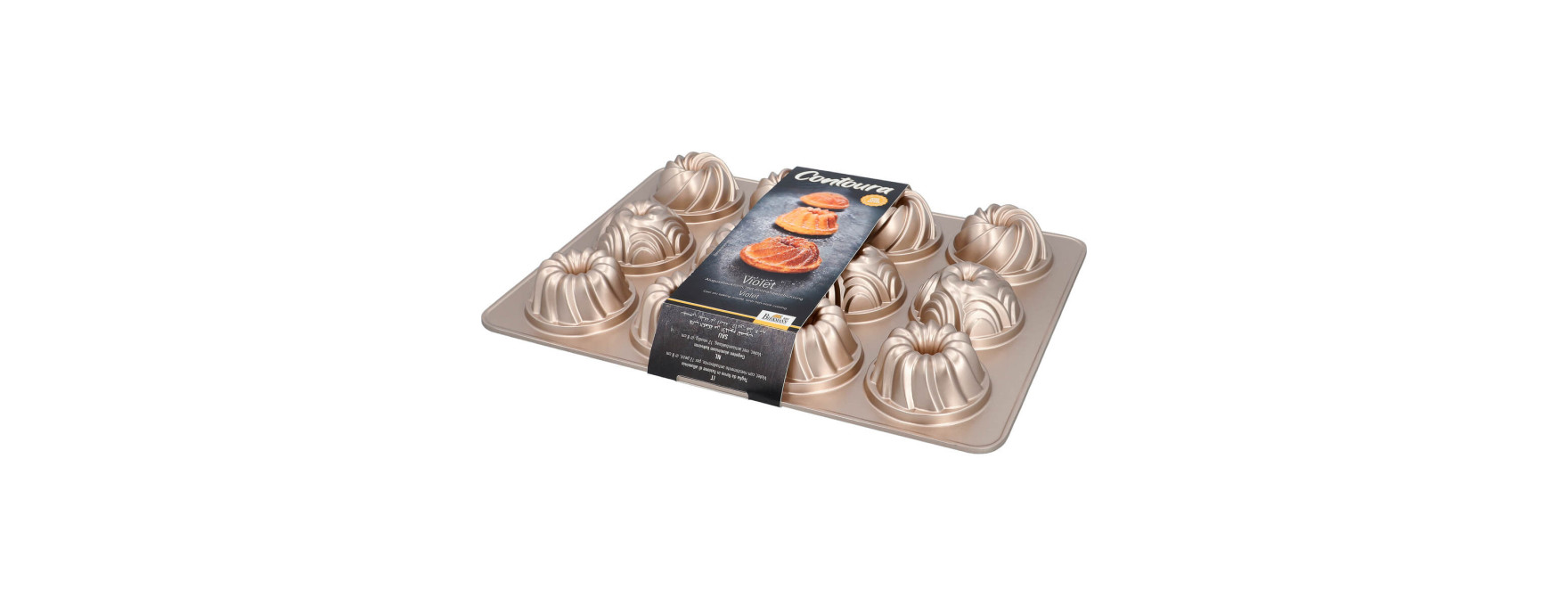 Moule bundt cake : Contoura Violet 12 petits gâteaux 8 cm en