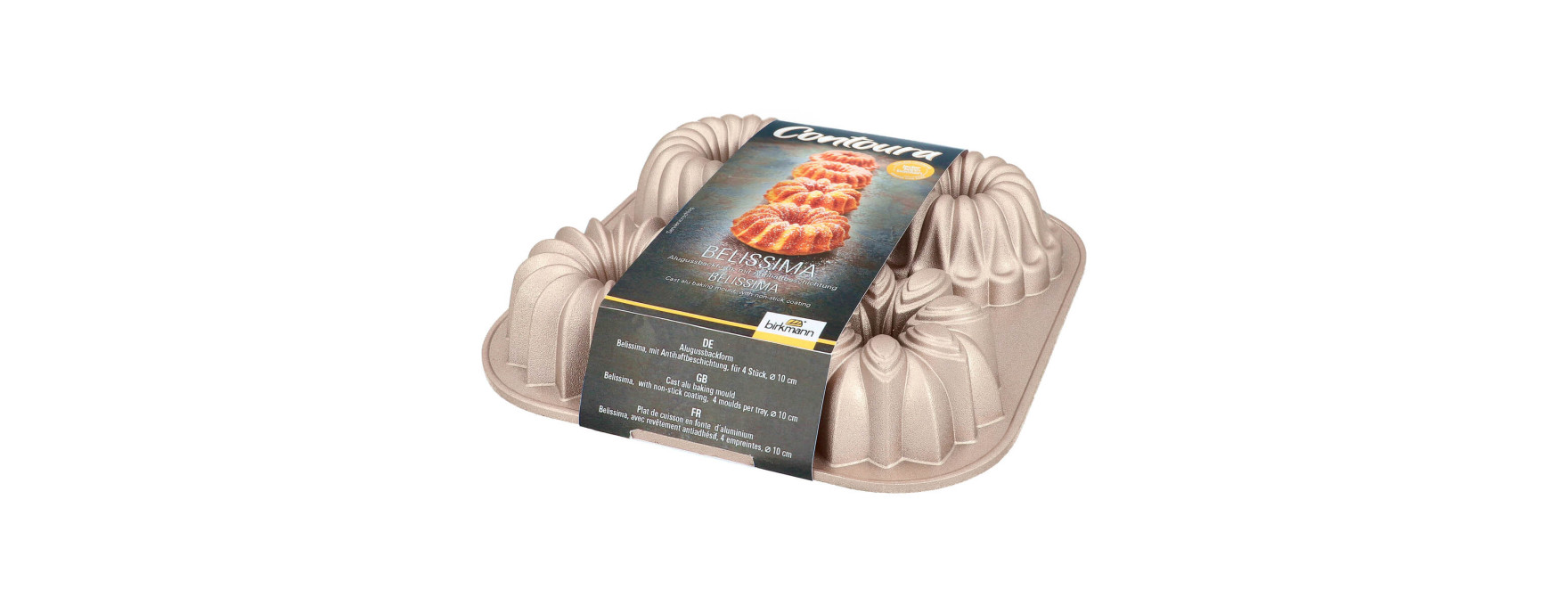 Moule bundt cake : Contoura Belissima 4 gâteaux 10 cm en fon