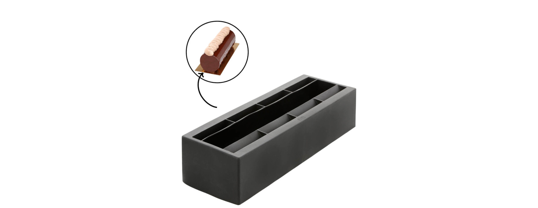 Moule à bûche de Noël ronde en silicone noir 30 cm 10/12 par