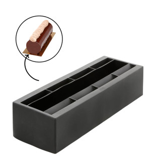 Moule à bûche de Noël ronde en silicone noir 30 cm 10/12 par