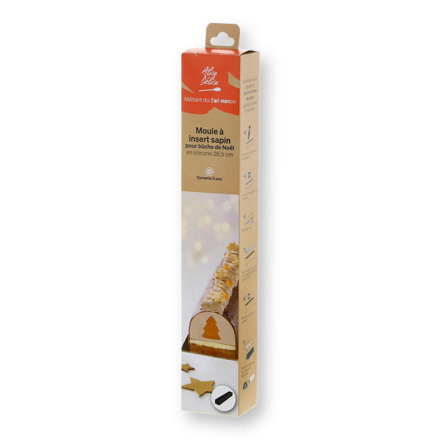 Moule à insert sapin pour bûche de Noël en silicone noir 28 