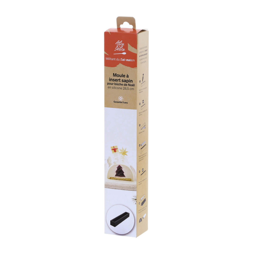 Moule à insert sapin pour bûche de Noël en silicone noir 28 
