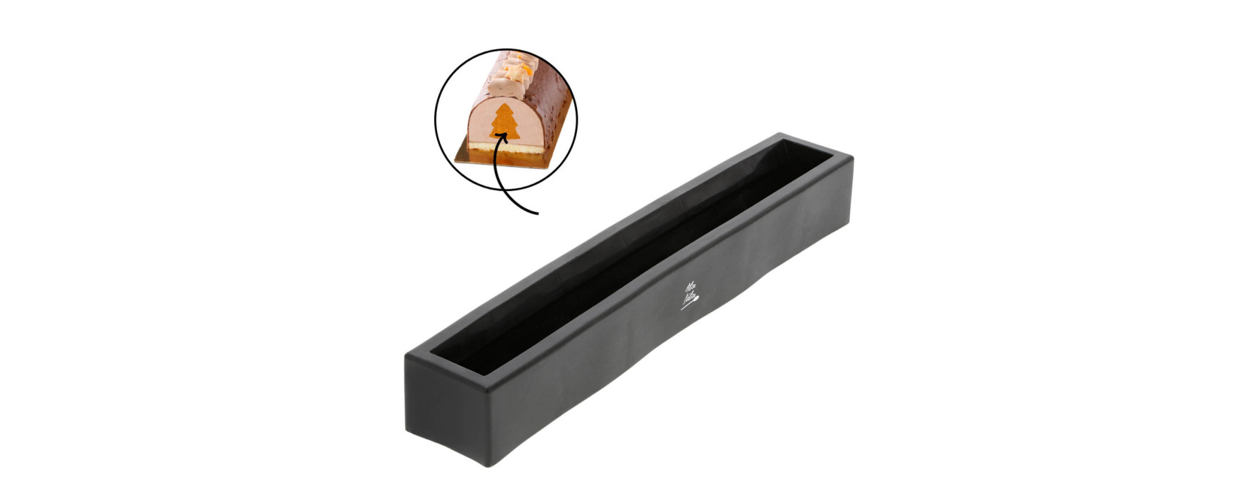 Moule à insert sapin pour bûche de Noël en silicone noir 28 