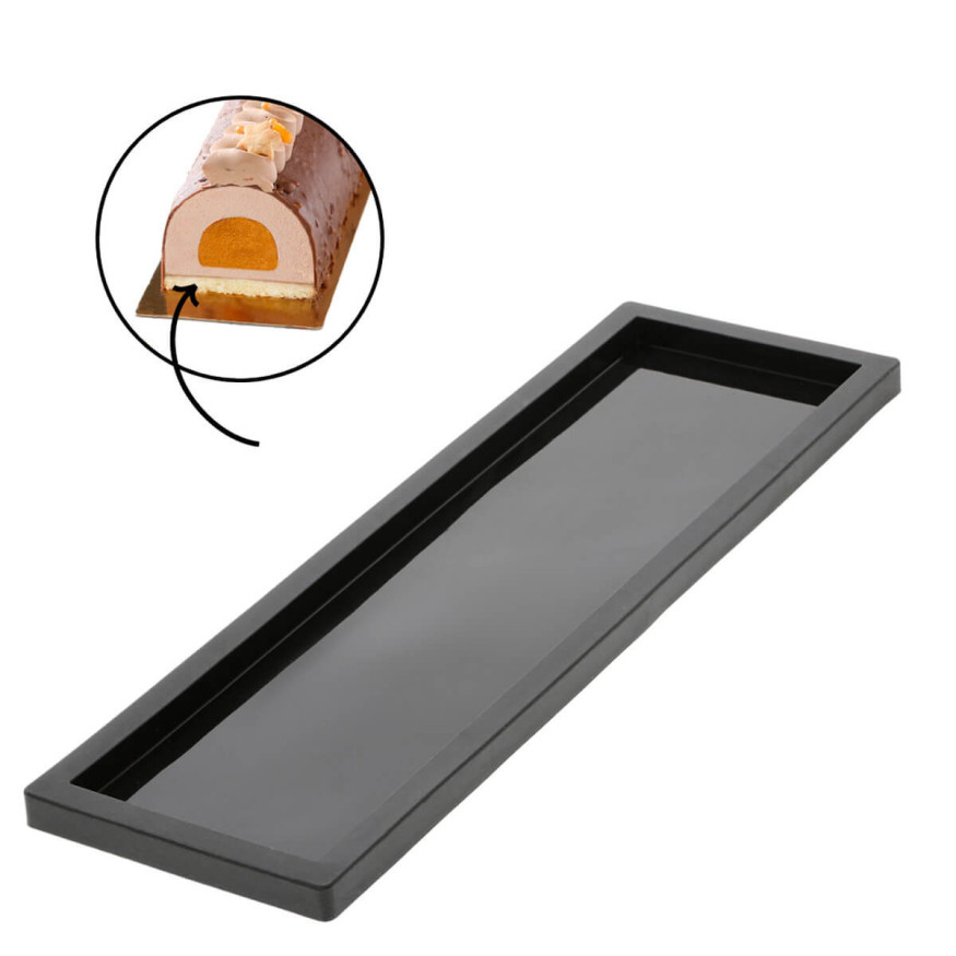Tapis à rebord rectangulaire en silicone pour base de bûche 