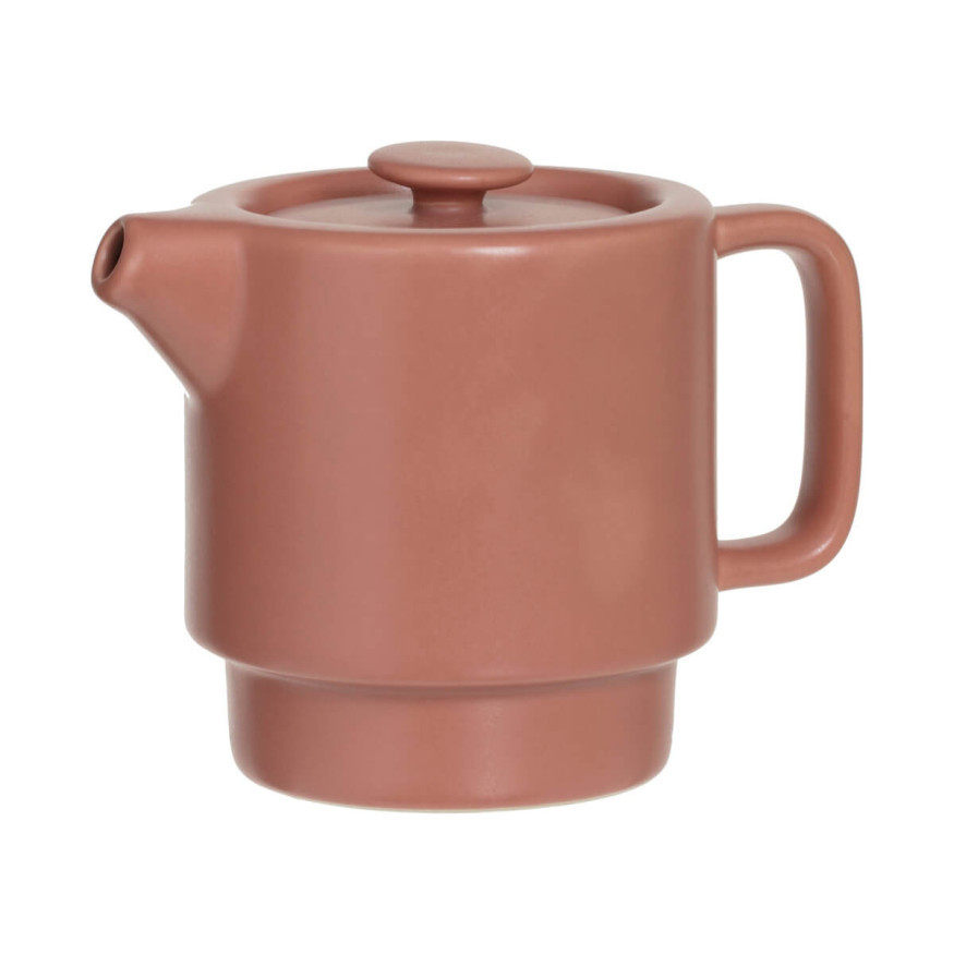 Théière solitaire en bambou et céramique rose terracotta - Secret Gourmet