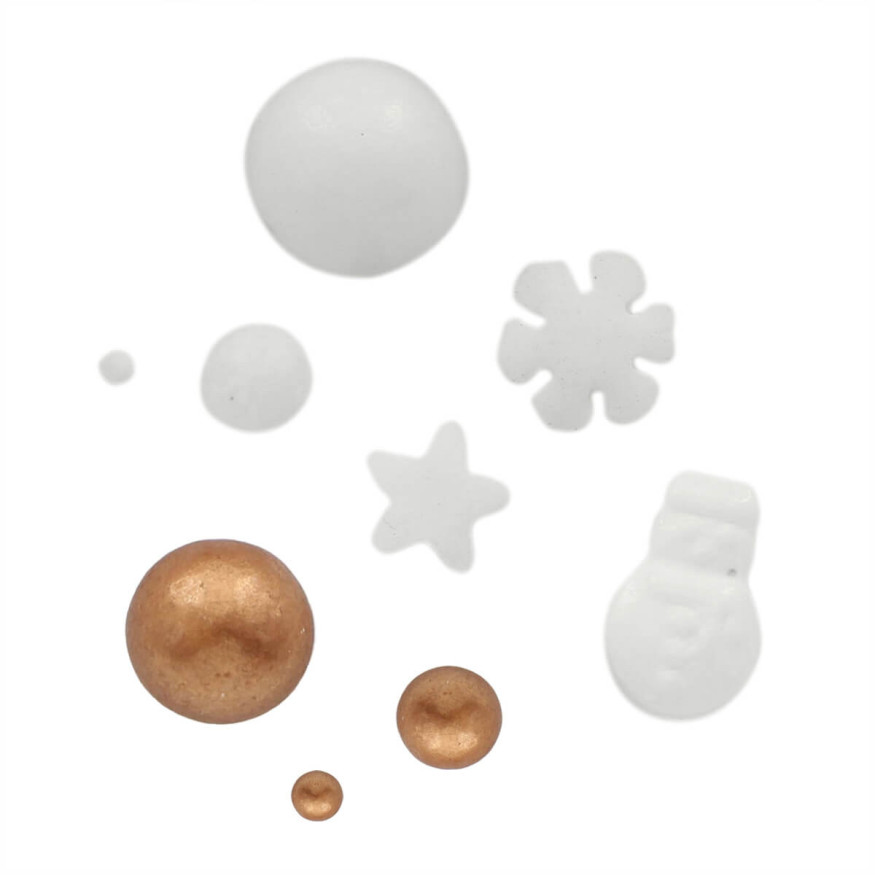 Décor à parsemer : mélange sprinkles de Noël Etoile, Flocon