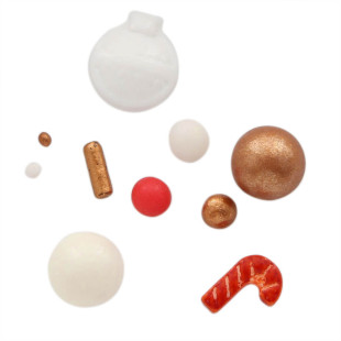 Décor à parsemer : mélange sprinkles de Noël Canne à sucre e