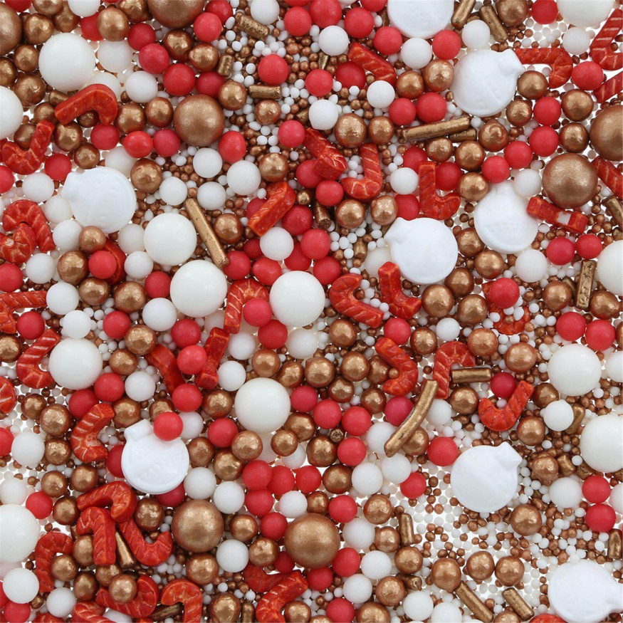 Décor à parsemer : mélange sprinkles de Noël Canne à sucre e
