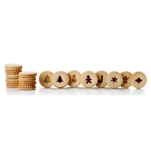 Lot de 8 emporte-pièces pour biscuits Linzer de Noël 5 cm