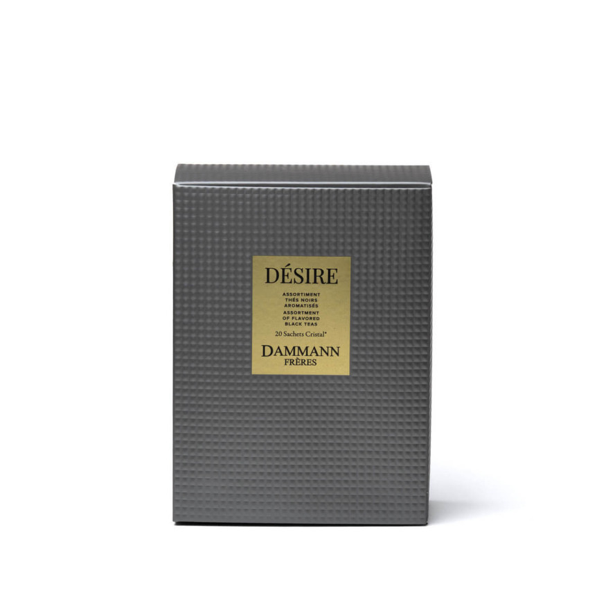 Coffret de thés Désire : 20 sachets cristal de thés noirs aromatisés