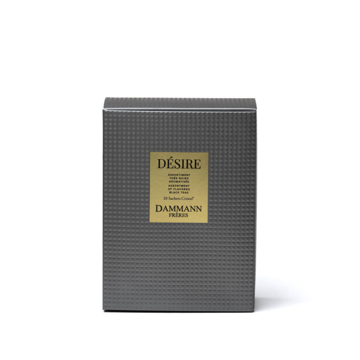 Coffret de thés Désire : 20 sachets cristal de thés noirs aromatisés