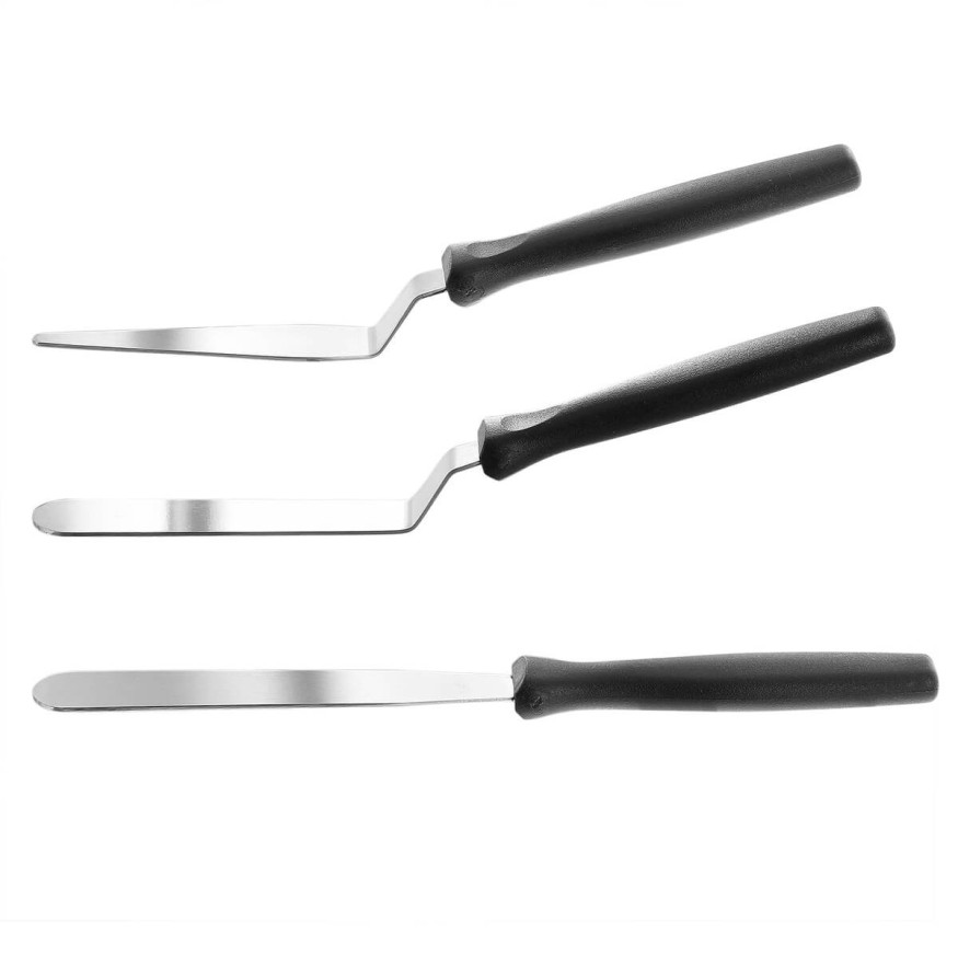 Set de 3 spatules en inox : droite, coudée et biseautée - Alice Délice