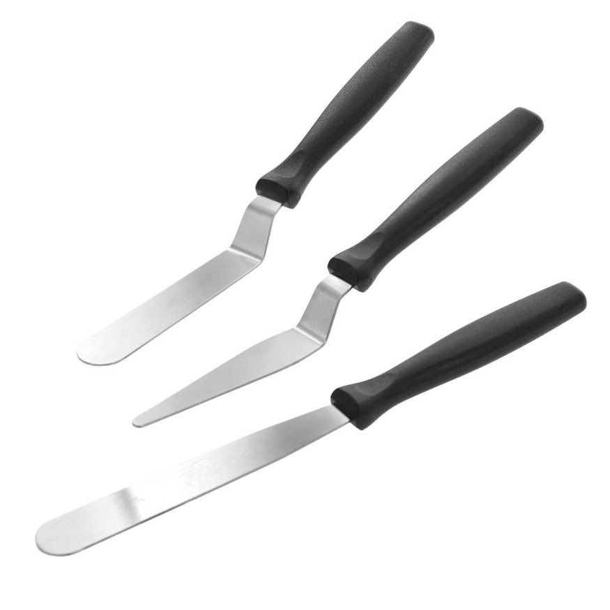 Set de 3 spatules en inox : droite, coudée et biseautée - Alice Délice