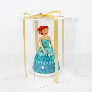 Boîte à gâteaux vitrine Crystal transparente avec ruban doré