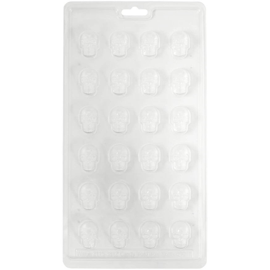 Moule à bonbons en plastique 24 mini crânes d´Halloween 2.5
