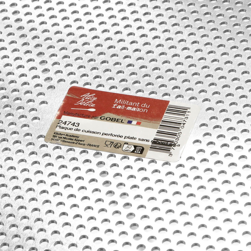 Plaque de cuisson perforée plate sans rebord en aluminium 30