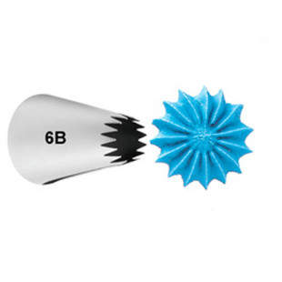 Douille en inox : cannelée étoile  6B - Wilton